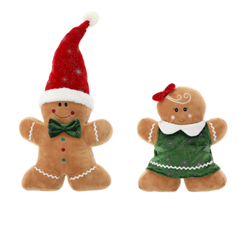 Poduszka Piernik ON/ONA zielona sukienka/kokarda 34cm