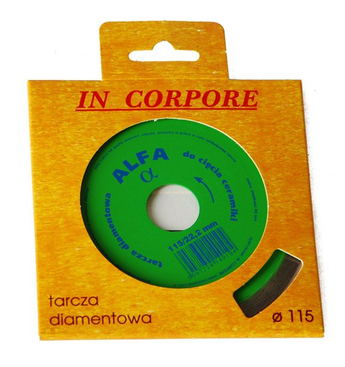 Tarcza diamentowa do ceramiki ALFA fi115 INCORPORE