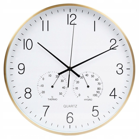 Zegar okrągły biało-złoty 38cm
