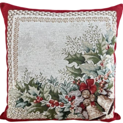 BN Poszewka 40x40cm Chenille Świąteczny stroik, dzwonki