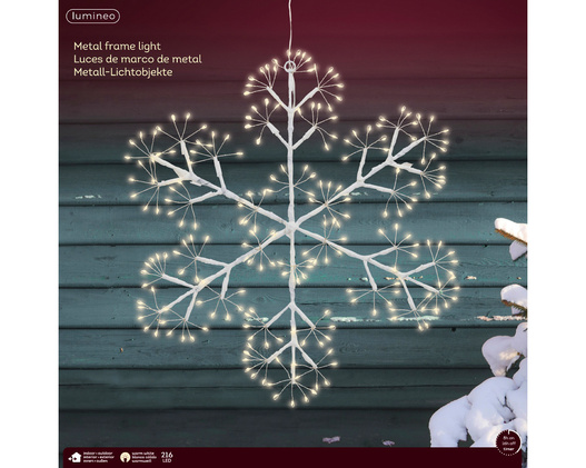 Płatek śniegu zew/wew LED biały /ciepły biały 48 cm