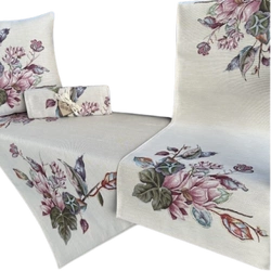 Bieżnik na stół Fiolet Bukiet 45x140cm Chenille 
