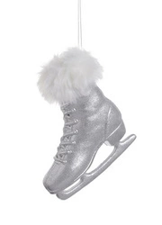 Zawieszka na choinkę srebrna łyżwa