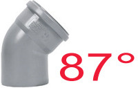 Kolano kanalizacyjne wewnętrzne 75mm (87')