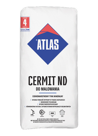 Tynk mineralny szary 2mm 25kg Cermit ND Atlas