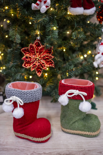 But czerwono-szary na prezenty 18cm