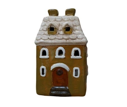 Domek Holenderski T-light brązowy, beżowa dachówka 17cm