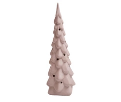 Choinka ceramiczna biała LED 24 cm