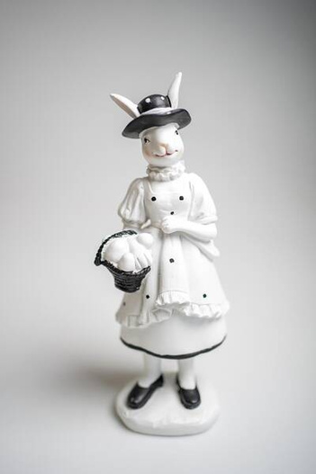 Figurka Zając w czarnym fraku lub białej sukience 28cm