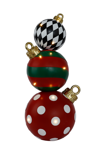 Trzy Bombki LED kropki/paski/romby 82cm