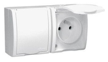 Gniazdo elektryczne podwójne Simon Aquarius białe