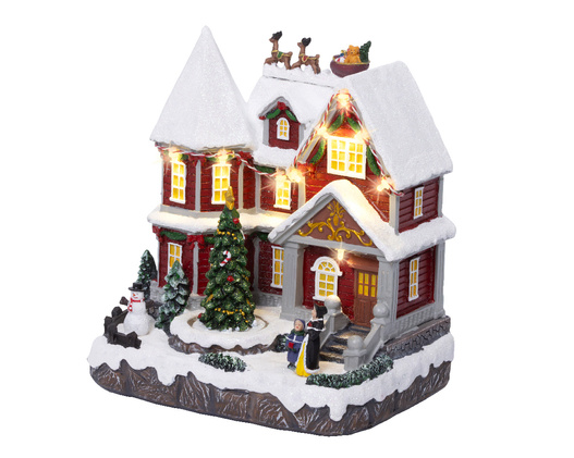 Domek, scenka Led bordo grający 31x20x23,5cm