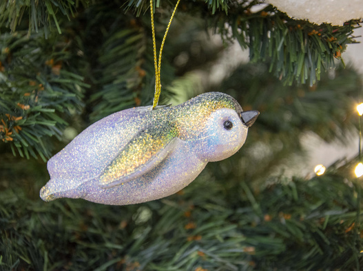 Zawieszka Pingwin opalizujący biało-zielony 8,6cm 4wzory