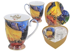 Komplet 2 kubków w sercu Van Gogh Taras kawiarni nocą Carmani 