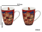 Komplet 2 sztuki kubków Misie w pudełku 350ml