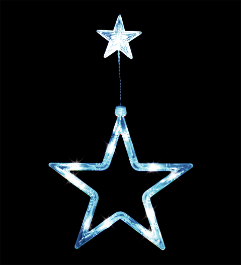 Gwiazda 11 LED ozdoba okienna na baterie  biały