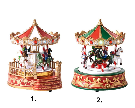 Pozytywka Karuzela LED biało-czerwona 19x23cm obracająca się 1 sztuka