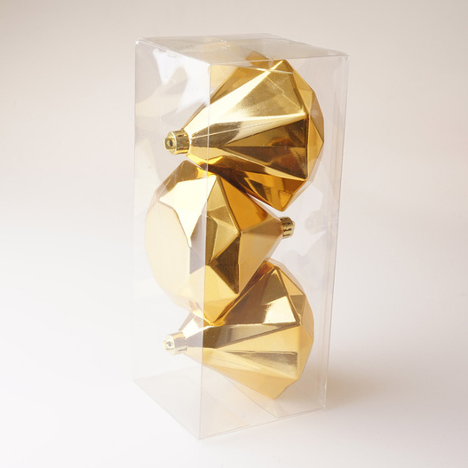 Bombka Diament złoty 3sztuki 10cm