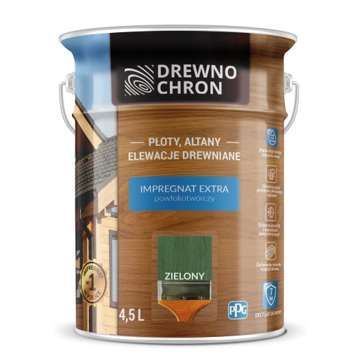 Drewnochron Extra do drewna 4,5L Zielony