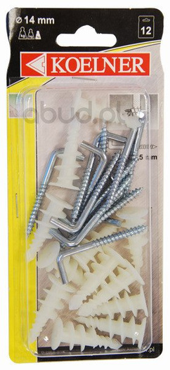 Kołki wkręcane do gipsokartonu z hakiem kątowym