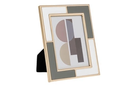 Ramka na zdjęcie 11,5x16,5 /16,5x21,5 biało-szara, złote ranty