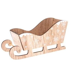 Sanie drewniane w śnieżynki 23,5x12,5cm