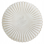 Podtalerz z pleksy biały ryflowany, przycierany złotem 31,5cm