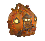 Domek LED Dynia pomarańczowo-brązowy 12cm