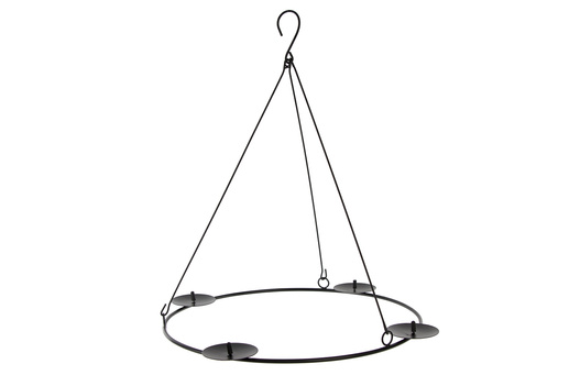Świecznik metalowy czarny na 4 świece do zawieszenia 47cm