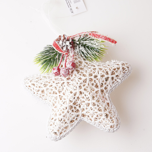 Zawieszka koronka gwiazda 12cm gałązka świerku