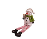 Bałwan/Mikołaj/Renifer ceramiczny z latarką/prezentem/choinką zwisające czerwone nogi 10cm