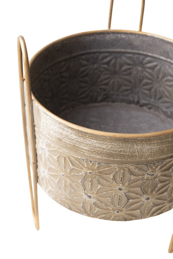 Metalowa osłonka stojak ze złotym rantem 28 cm