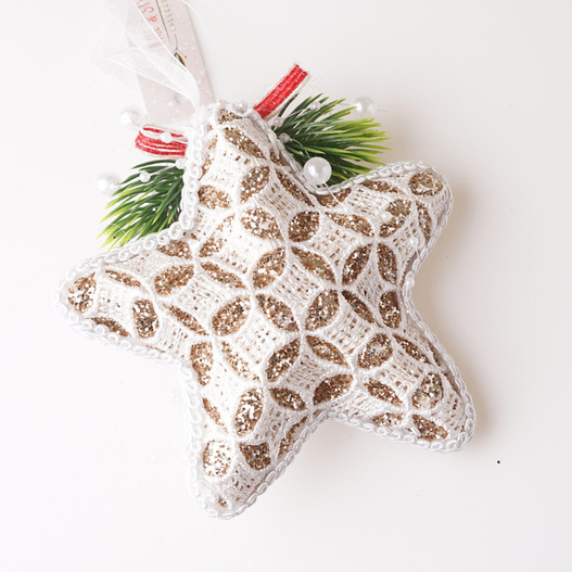 Zawieszka koronka gwiazda 12cm gałązka świerku