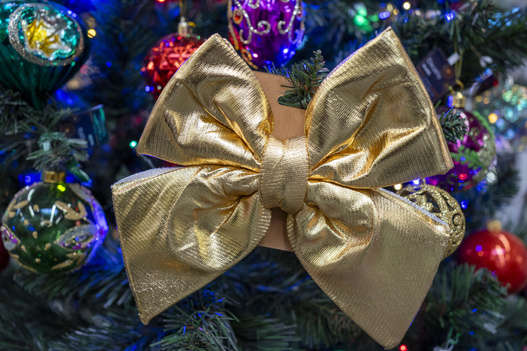 Kokarda dekoracyjna złota gruba 21x22cm