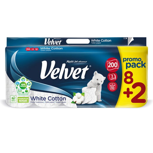 Papier toaletowy Velvet Cotton 200 listków 10rolek