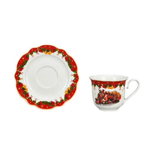 Filiżanki ze spodkiem Ciuchcia 2sztuki 250ml 