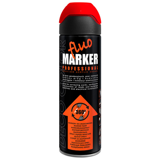 Lakier w sprayu Fluo Marker Czerwony 500ml