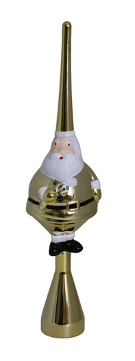 Czub/ szpic na choinkę Mikołaj złoty 35cm