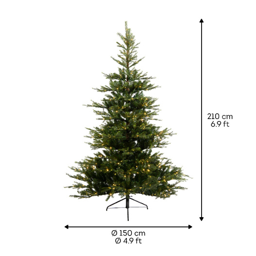 Choinka 210cm Jodła 550 Led biały ciepły PE