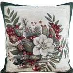 BN Poszewka 40x40cm Chenille Świąteczny stroik, biała Poisencja