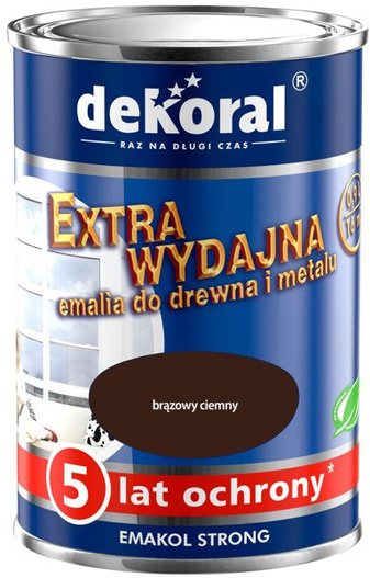 Emalia Dekoral Emakol Strong 0,9L Brązowy Ciemny