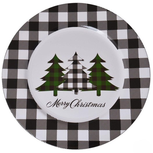 Podtalerz z choinkami w szarą kratę