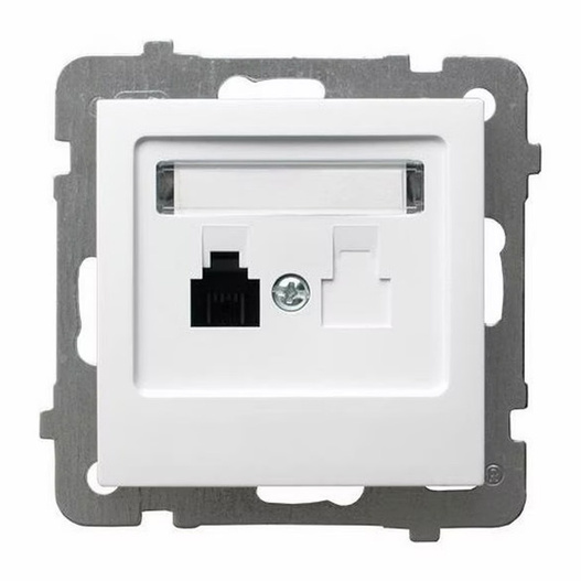 Gniazdo telefoniczne pojedyncze Ospel As białe