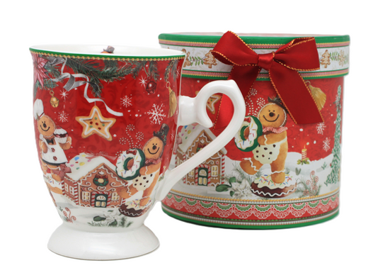 Kubek Ciastek przy domku z piernika czerwony w pudełku 330ml