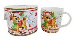 Puszka skarbonka z reniferem i kubkiem