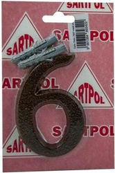 Cyfra 6/9 antyk 10cm miedź