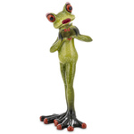 Figurka Żaba zielona ONA stojąca pokazująca serce 16,5cm