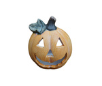 Dynia Halloween jasny pomarańcz z liściem 13cm