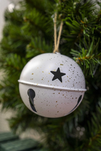 Kula bombka metalowa biała 10 cm