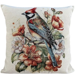 Poszewka na poduszkę 40x40cm EDEN kolorowy ptak Chenille